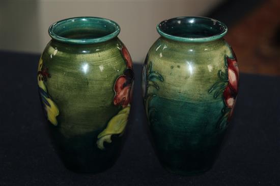 Two Moorcroft small ovoid vases, 1950s, 10.5cm